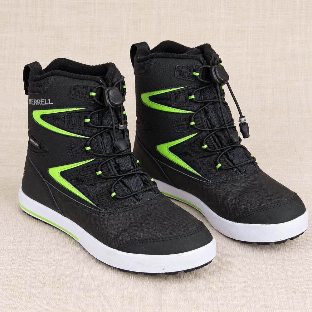 Merrell Snow Bank 3.0 Boots Boys 5 M Black Green MK265035